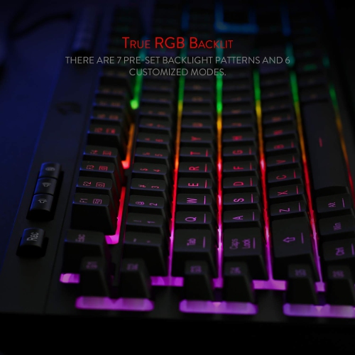 Redragon K512 Shiva RGB Backlit Membrane Gaming Keyboard with Multimedia Keys, Quiet Mechanical Feeling Keyboard