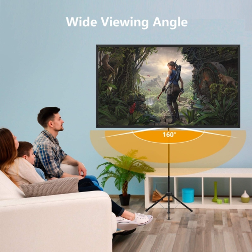 Portable Projector Screen with Stand, Outdoor Movie Screen, 80 Inch 16:9 Light-Weight, Mobile and Compact