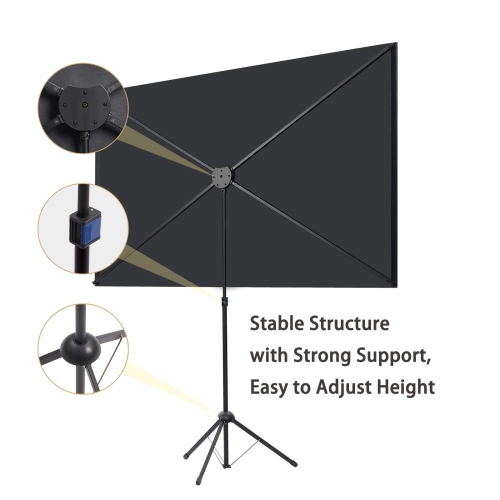 Portable Projector Screen with Stand, Outdoor Movie Screen, 80 Inch 16:9 Light-Weight, Mobile and Compact