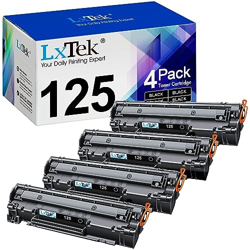 Lxtek 125 CRG-125 Toner Cartridge Black, 4 Pack Compatible Replacement for Canon 125 CRG-125 C125 3484B001AA