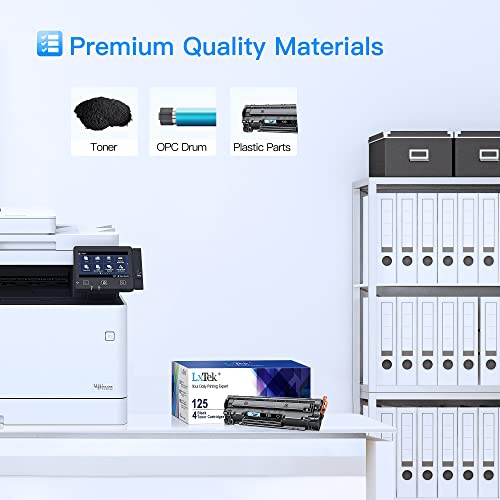 Lxtek 125 CRG-125 Toner Cartridge Black, 4 Pack Compatible Replacement for Canon 125 CRG-125 C125 3484B001AA