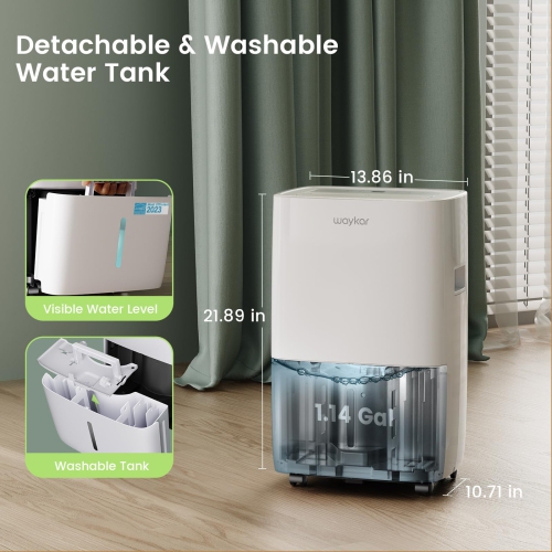 Waykar 80 Pints Energy Star Dehumidifier for Spaces up to 5000 Sq. Ft at Home, in Basements and Large Rooms