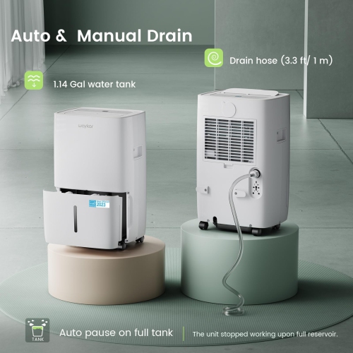 Waykar 80 Pints Energy Star Dehumidifier for Spaces up to 5000 Sq. Ft at Home, in Basements and Large Rooms