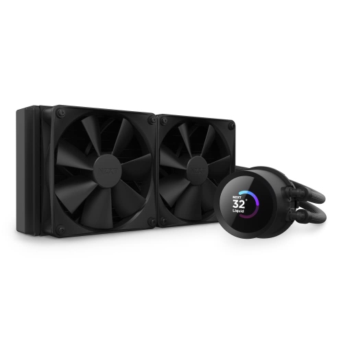 NZXT  B0By3Hnxms– Kraken 240 - Rl-Kn-240-B1 - 240MM Aio Cpu Liquid Cooler - Customizable 1.54" Square Lcd Display Great water cooler