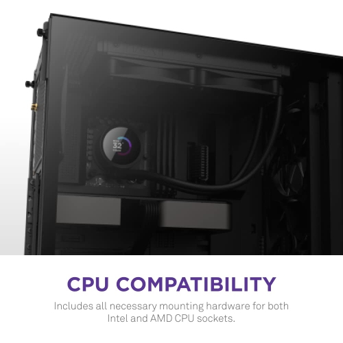 B0BY3HNXMS– NZXT Kraken 240 - RL-KN-240-B1 - 240mm AIO CPU Liquid Cooler - Customizable 1.54" Square LCD Display