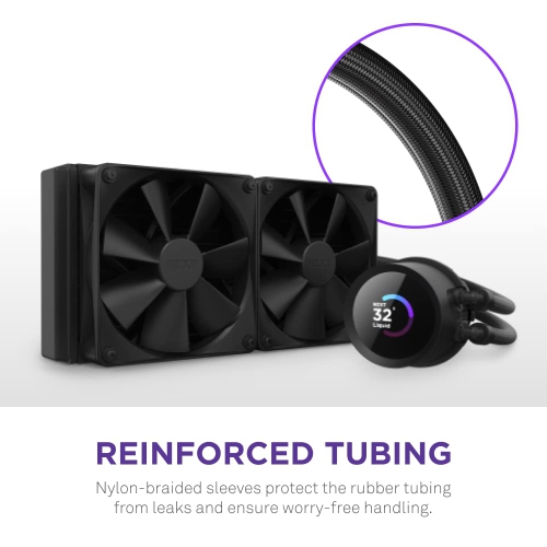 B0BY3HNXMS– NZXT Kraken 240 - RL-KN-240-B1 - 240mm AIO CPU Liquid Cooler - Customizable 1.54" Square LCD Display