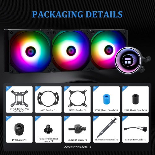 Thermalright Frozen Notte 360 BLACK ARGB Water Cooling CPU Cooler,360 black CPU Cooler Specifications