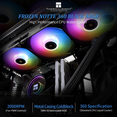 Thermalright Frozen Notte 360 BLACK ARGB Water Cooling CPU Cooler,360 black CPU Cooler Specifications