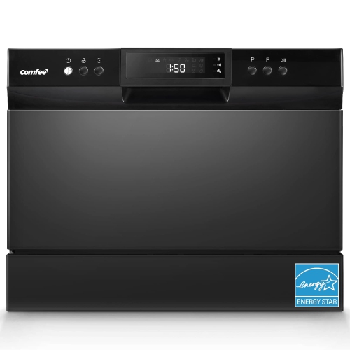 COMFEE'  Comfee’ Countertop Dishwasher, Energy Star Portable Dishwasher, 6 Place Settings, Mini Dishwasher With 8 Washing Pro