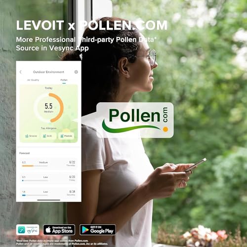 LEVOIT Air Purifiers Large Room Home Up to 1980 Ft², Smart WiFi and Auto Mode with Alexa Control, True HEPA Filter