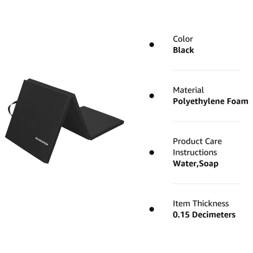 BalanceFrom 1.5" Thick Tri-Fold Folding Exercise Mat with Carrying Handles for MMA