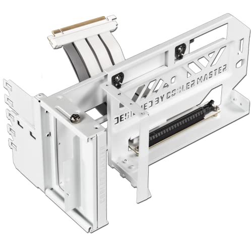 Cooler Master MasterAccessory Vertical Graphics Card Holder Kit V3 White w/Premium Riser Cable PCI-E 4.0 x16-165mm