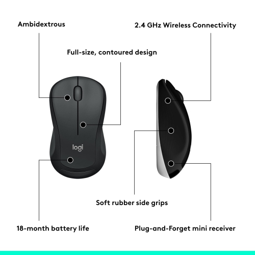 Logitech MK540 Advanced Wireless Keyboard and Mouse Combo for Windows, 2.4 GHz Unifying USB-Receiver