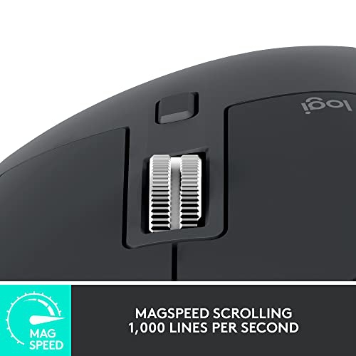 Logitech MX Master 3S - Wireless Performance Mouse with Ultra-fast Scrolling, Ergo, 8K DPI, Track on Glass, Quiet Clicks