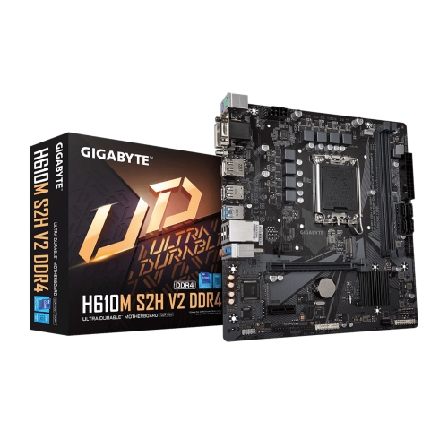 GIGABYTE H610M S2H V2 DDR4 (H610/ Intel/LGA 1700/ Micro ATX/ DDR4/ Single M.2/ PCIe 4.0/ USB 3.2 Gen1
