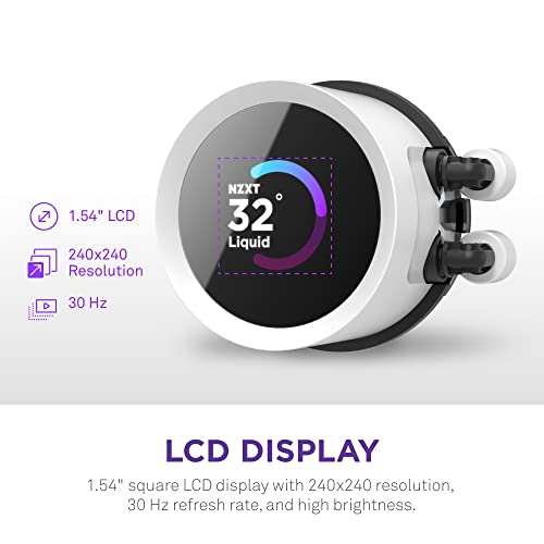 NZXT Kraken 280 RGB - 280mm AIO CPU Liquid Cooler - Customizable 1.54"" Square LCD Display for Images, Performance Met..