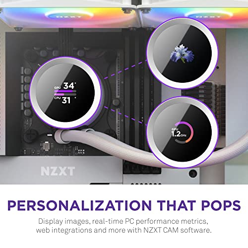 NZXT Kraken 280 RGB - 280mm AIO CPU Liquid Cooler - Customizable 1.54"" Square LCD Display for Images, Performance Met..