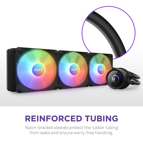 NZXT Kraken Elite RGB 360-360mm AIO CPU Liquid Cooler - Customizable 2.36"" Wide-Angle LCD Display for GIFS, Images