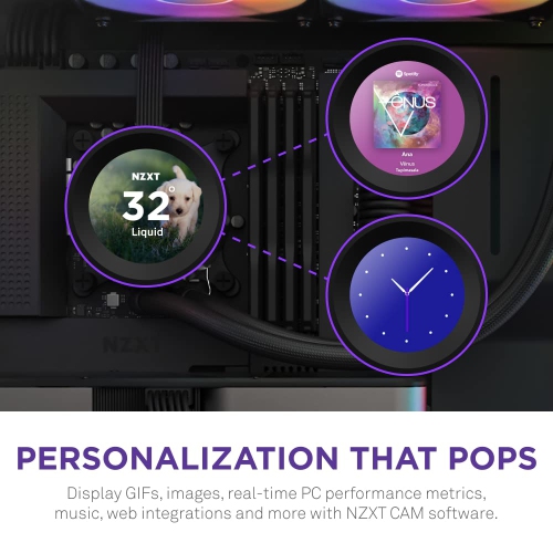 NZXT Kraken Elite RGB 360-360mm AIO CPU Liquid Cooler - Customizable 2.36"" Wide-Angle LCD Display for GIFS, Images
