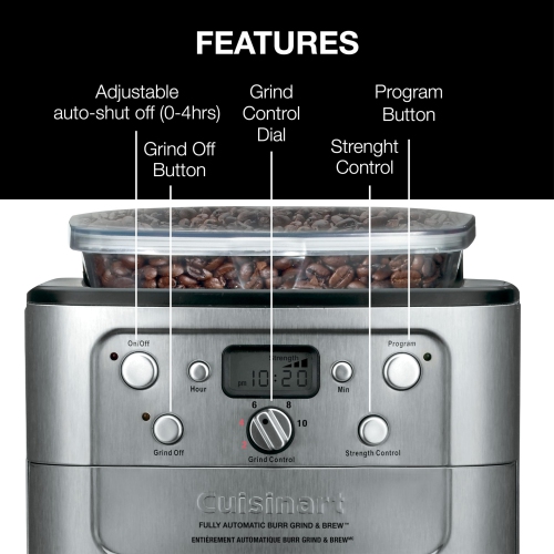 Cuisinart DGB-950BCC Burr Grind & Brew 10-Cup Automatic Coffeemaker, Thermal Carafe
