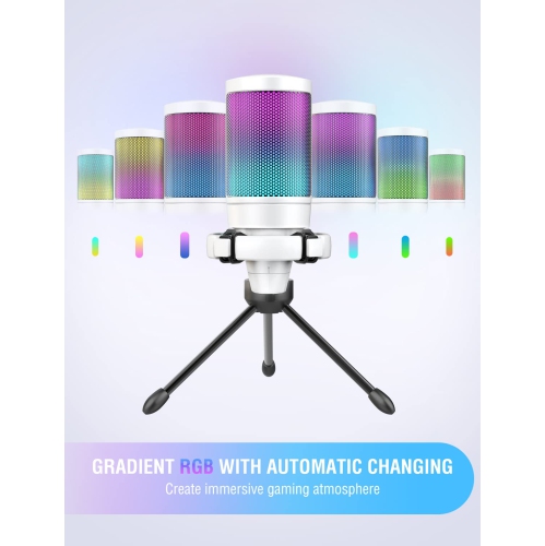 Fifine PC Gaming USB Desktop Microphone, Clear Voice for Streaming, Podcasting, Recording, Online Game