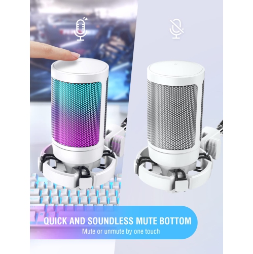 Fifine PC Gaming USB Desktop Microphone, Clear Voice for Streaming, Podcasting, Recording, Online Game