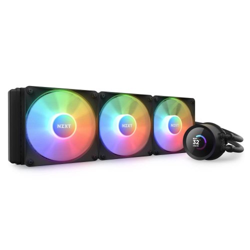 Image 1 of 8.. NZXT Kraken 360 RGB - 360mm AIO CPU Liquid Cooler - Customizable 1.54" Square LCD Display for Images - Black