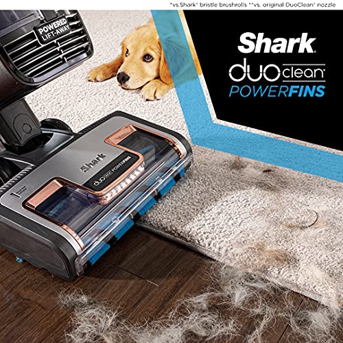 Shark AZ2002C Vertex DuoClean PowerFin Upright Vacuum with Powered Lift-Away and Self-Cleaning Brushroll, Rose Gold
