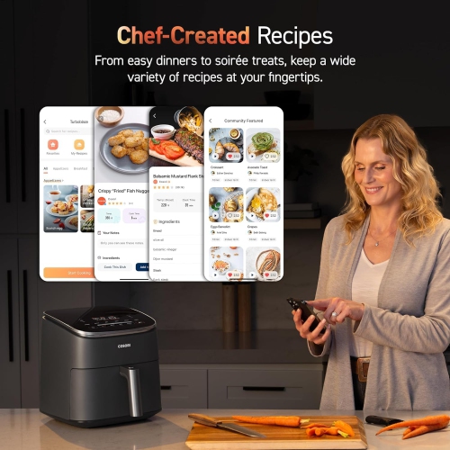COSORI Air Fryer 6 QT TurboBlaze Technology, 9-in-1 Airfryer Oven, Crispy Results in Just Minutes, 130+ Recipes, Compact