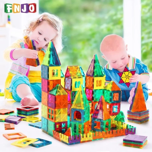 Magnetic Tiles Building Set - 60 PCS STEM Montessori Toy for Kids, Boys & Girls