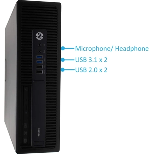 HP 600 G2 SFF Desktop, Intel Quad-Core i5 6500 up to 3.6GHz, 32GB RAM, 256GB SSD, HD Graphics 530, 4K/3-Monitor Support, Wi-Fi, Bluetooth, Windows 10