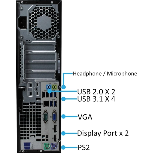 HP 600 G2 SFF Desktop, Intel Quad-Core i5 6500 up to 3.6GHz, 32GB RAM, 256GB SSD, HD Graphics 530, 4K/3-Monitor Support, Wi-Fi, Bluetooth, Windows 10