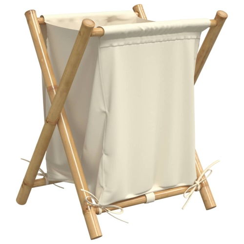 VIDAXL  Laundry Basket Cream 45X55X63.5 Cm Bamboo In White