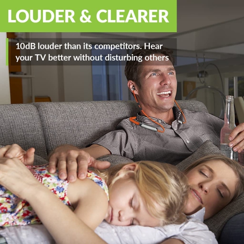 Avantree Medley Clear Series- Wireless Earbuds for TV Listening & Watching with Transmitter & Charging Dock, Clear Dialogue, Enhanced Volume,