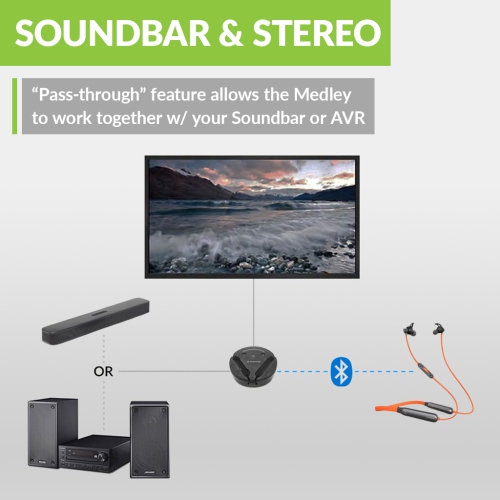 Avantree Medley Clear Series- Wireless Earbuds for TV Listening & Watching with Transmitter & Charging Dock, Clear Dialogue, Enhanced Volume,