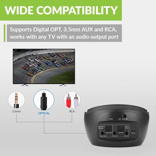 Avantree Medley Clear Series- Wireless Earbuds for TV Listening & Watching with Transmitter & Charging Dock, Clear Dialogue, Enhanced Volume,