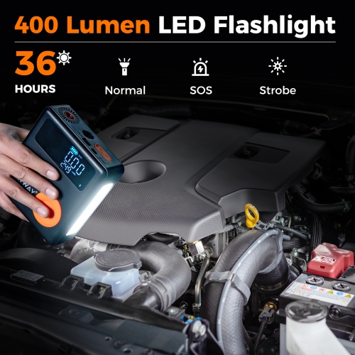 Costway Jump Starter with Air Compressor 150PSI Digital Tire Inflator LED Screen Portable