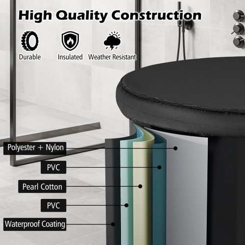 Baignoire portative pour le bain de glace repliable à plusieurs étages de Costway