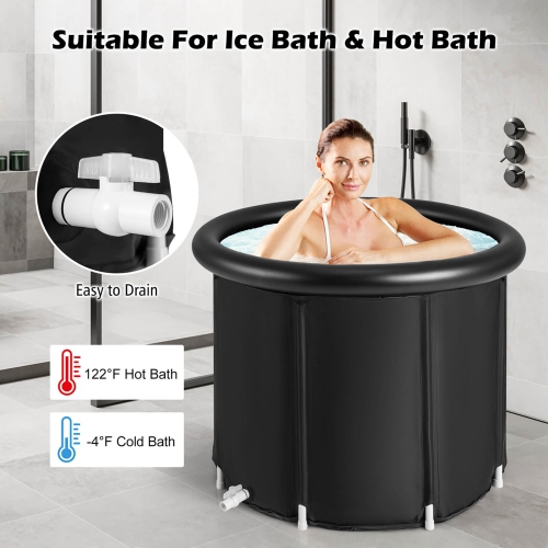 Baignoire portative pour le bain de glace repliable à plusieurs étages de Costway