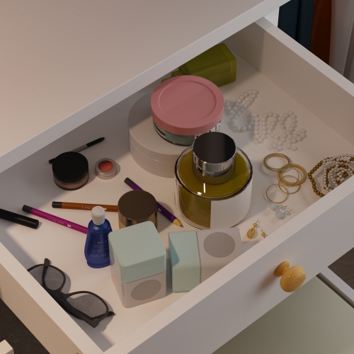 Famapy Vanity Desk Set with Lighted Mirror, Makeup Vanity with 5 Drawer & Shelf, Dressing Table with Touch Screen Light for Bedroom, White