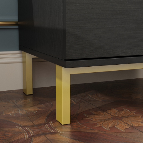 Famapy Nightstand with 2 Storage Drawers & Gold Metal Legs, Minimalist and Versatile Bedside Table Sofa End Side Table,(19.7" L x 15.7" W x 17.9" H)