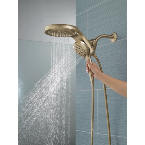 DELTA FAUCET 58680-CZ25 HydroRain H2Okinetic 5-Setting Two-in-One, Champagne Bronze Head with Hand Shower