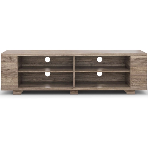 Costway 59'' Wood TV Stand Console Storage Media Center Entertainment Adjustable Shelf