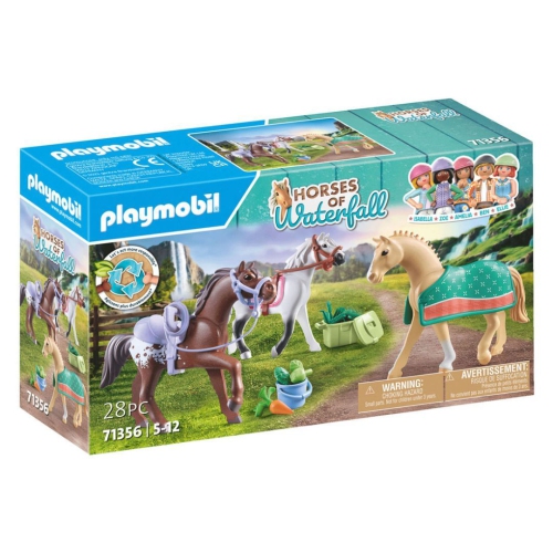 Playmobil Horses of Waterfall - Three Horses w/ Saddles