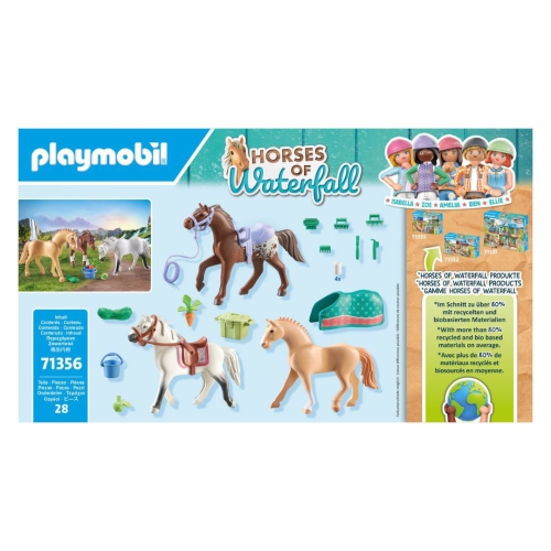 Playmobil Horses of Waterfall - Three Horses w/ Saddles