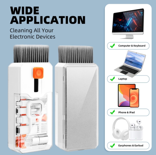 Keyboard Cleaning Kit Laptop Cleaner, 10-in-1 Computer Screen Cleaning Brush Tool, Multi-Function PC Electronic Cleaner Kit Spray for iPad iPhone