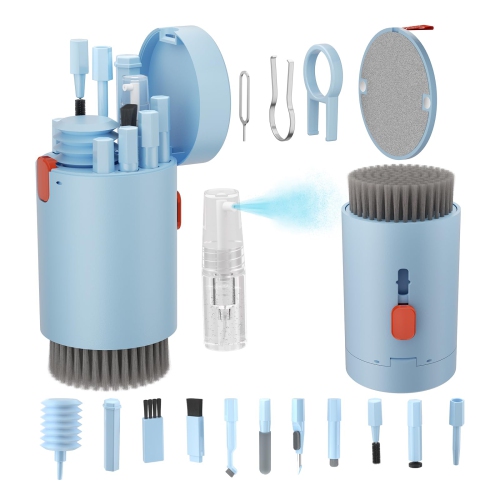 Trousse de nettoyage pour clavier, trousse de nettoyage pour appareils électroniques avec grande brosse rétractable, portable, trousse d'outils multi