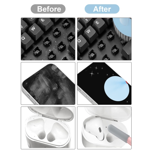 Keyboard Cleaner Kit, Electronics Cleaning Kit with Retractable Big Brush, Portable, 20 in 1 Multi-Tool Kit with 2.5ml Mist Spray
