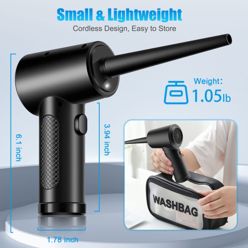 Dépoussiéreur à air comprimé, aspirateur-clavier électrique sans fil 130000&nbsp;tr/min pour le nettoyage, 3 vitesses, rechargeable 7500&nbsp;mAh,