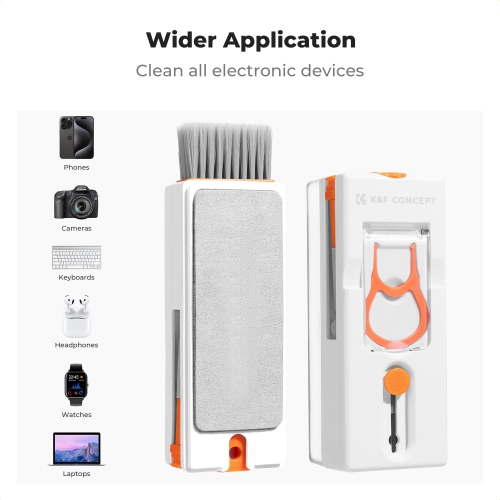 Concept Electronics Laptop Cleaning Kit, 11 in 1 Multifunctional Keyboard Cleaner Brush with Keycap Puller for Tablet, Phones, PC, with 60ml Cleaning